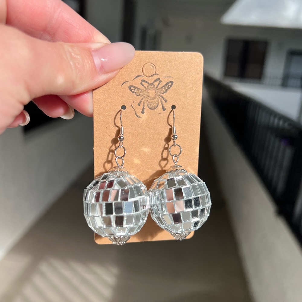 Disco ball earrings